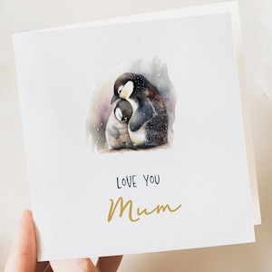 Muttertagskarte | Muttertagskarte | Pinguin Geburtstagskarte | Muttertagskarte mit Mama | Karte von Tochter | Karte für Nana