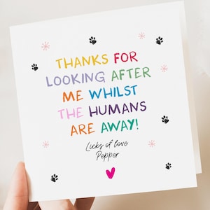 Biglietto di ringraziamento - Grazie dal cane - Grazie per esserti preso cura di me - Dog Sitter - Dog Walker - Veterinario - Pet Sitter