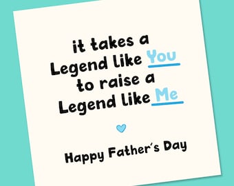 Fathers Day Card | Funny Father's Day Card | Funny Card | Father's Day Card | Father's Day Gift | Fathers Day Card | Legend Dad | Dad