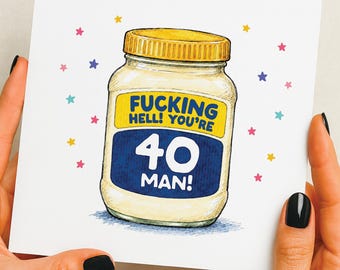 40th Birthday Card | Funny 40th Birthday Card | Funny Card | Fun Birthday Day Card | 40th Birthday Gift | Funny Card