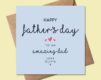 Fathers Day Card - Personalised Fathers Day card,  Stylish Fathers Day Card