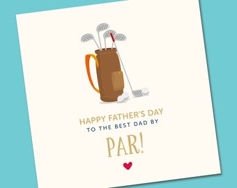 Fathers Day Card / Daddy / Grandad By Par Greetings Card | Funny Father's Day Card | For Dad | Daddy Card | Golf Card | Fathers day Gift