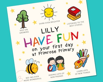 back to school card, First day at school card, first day of secondary school, primary school card, new school card, personalised good luck