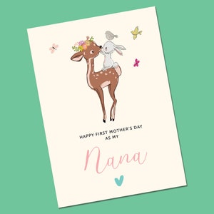 Nan Muttertagskarte | Nanny Mutter-Tages-Karte | Pinguin Mutter-Tageskarte | Mama Mutter-Tages-Karte | Karte von Tochter | Karte für Nana