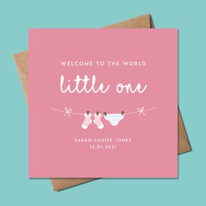 Carte bébé nouveau-né, carte personnalisée de bébé nouveau-né, carte personnalisée de nouveau-né pour fille, carte de fille nouveau-née