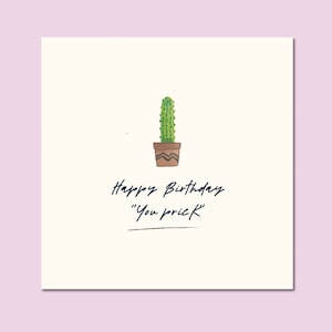 Cartão de aniversário engraçado, feliz aniversário, seu idiota, cartão de cacto engraçado, cartão de dia de aniversário engraçado, cartão de aniversário rude