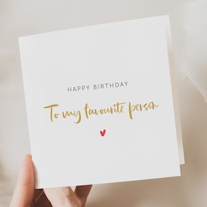 Cartão de aniversário do marido, cartão de aniversário do namorado, para minha pessoa favorita, cartão de aniversário da namorada, cartão de aniversário da esposa, cartão de aniversário