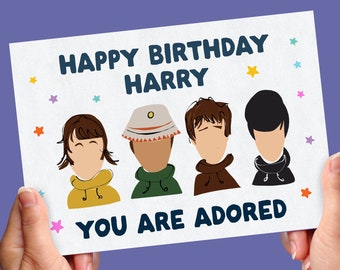 Personalised stone roses birthday card -  i wanna be adored stone roses - birthday card for him, her, sister, mum, brother, friend