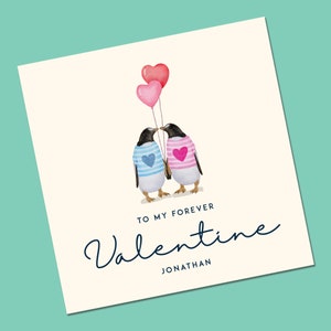 My Forever Valentines Card, Penguin Valentine Day Card for Him, Her, Wife, Girlfriend, Boyfriend, Husband, fiancé any Love