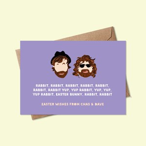 Cartão engraçado de Páscoa - Cartão de Páscoa para ela - Cartão de Páscoa para ele - Cartão de Páscoa para amigo - Cartões de Páscoa - Chas e Dave - Cartão de Páscoa Reino Unido