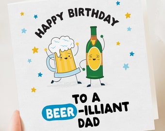 Tarjeta de cumpleaños divertida para papá / Tarjeta divertida del Día del Padre / Tarjeta para papá / Tarjeta del Día del Padre / Regalo del Día del Padre / Tarjeta del Día del Padre / Tarjeta de cerveza