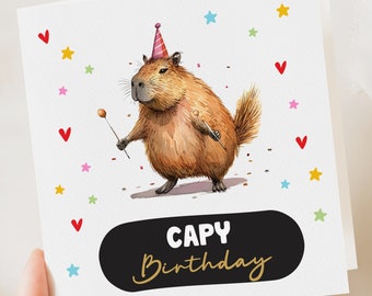 CENTRAL 23 Biglietti di auguri di buon compleanno per lei – Capy Birthday Capybara – Divertenti giochi di