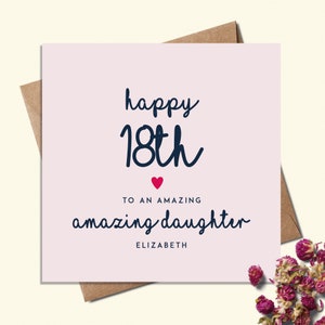 Carte d’anniversaire de 18e fille pour, carte d’anniversaire personnalisée pour elle, fille de 18e anniversaire