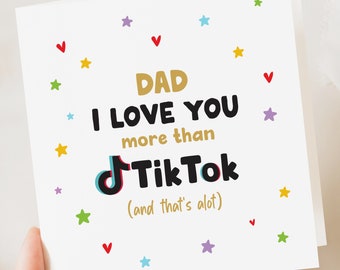 Tarjeta divertida del Día del Padre, para el cumpleaños de papá abuelo, divertida y linda tarjeta de TV para papá abuelo, TikTok