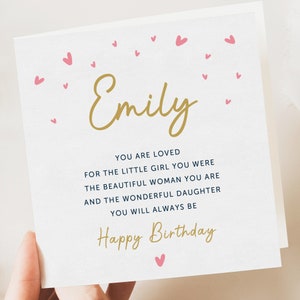 Biglietto di compleanno per figlia, biglietto di compleanno personalizzato per figlia, biglietto di compleanno per il 21esimo traguardo, biglietto di compleanno per nipote, nipote