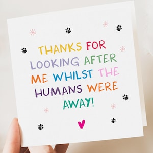 Cartão de agradecimento - Obrigado do cão - Obrigado por cuidar de mim - Dog Sitter - Passeador de cães - Veterinário - Pet Sitter