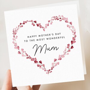 Carte de fête des mères, belle-mère, maman, maman, de sa fille, carte de mère coeur pour maman, cartes de fête des mères heureuses, cadeau personnalisé pour la fête des mères, 2