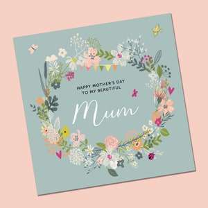 Muttertagskarte | Mutter-Tages-Karte | Blumen Mutter-Tageskarte | Mama Mutter-Tages-Karte | Karte von Tochter | Karte für Nana