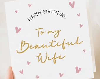 Verjaardagskaart voor vrouw, eenvoudige elegante kaart, aan vrouw, gelukkige verjaardag vrouw, romantische verjaardagskaart