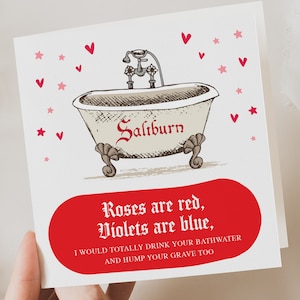 Saltburn, Tarjeta divertida del día de San Valentín, Para novio, novia Tarjeta divertida de San Valentín, Esposa, Esposo, Prometida, Tarjeta divertida para él, ella