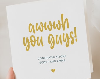 Engagement Card, Personalised Engagement Card, Personalised Congratulations on your Engagement card, You're engaged card, On your engagement