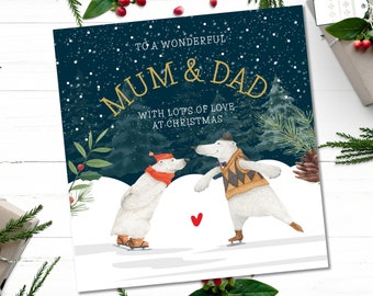 Mum and Dad Christmas Card, Personalised Christmas Card for Mum and Dad, Mum & Dad Christmas card, Mum Christmas card