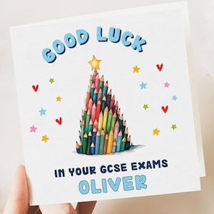 Carte personnalisée porte-bonheur pour vos examens - Cartes porte-bonheur GCSE - Carte porte-bonheur examen - Carte porte-bonheur personnalisée - Cadeau porte-bonheur - GL02