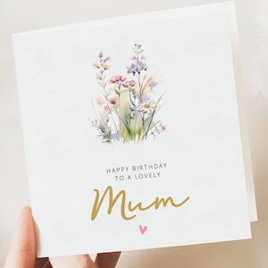 Carte d'anniversaire florale pour maman, carte d'anniversaire de fête des mères pour elle, carte d'anniversaire personnalisée, carte d'anniversaire pour nièce, carte de soeur bijou,