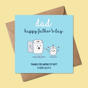 Funny Fathers Day Card - Butt Fathers Day card - Gepersonaliseerde vaders dagkaart - Fathers Day Card - Funny Dad Card