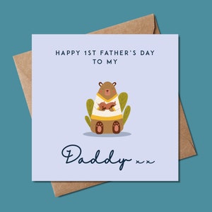 1ère carte de fête des pères - Carte de fête des pères 1ère carte - Carte personnalisée de 1ère fête des pères - Carte de fête des pères personnalisée - Carte de papa
