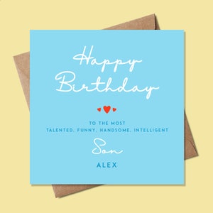 Carte d’anniversaire pour fils, carte d’anniversaire pour lui, carte d’anniversaire personnalisée, carte d’anniversaire pour petit-fils,