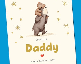 Biglietto d'auguri per papà, biglietto per la festa del papà, biglietto per la festa del papà, biglietto semplice per la festa del papà, regalo per la festa del papà, festa del papà da parte di figlia o figlio
