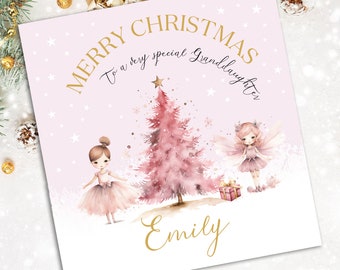 Cartão de Natal para Meninas, Cartão de Natal Personalizado para Filha, Cartão de Natal para Filha, Cartão de Natal para Sobrinha, Cartão de Natal para Neta