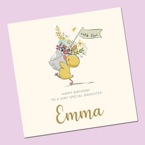 Carte d'anniversaire pour fille de tout âge, personnalisée, joyeux anniversaire à une fille très spéciale, carte d'anniversaire pour petite-fille, carte faite main