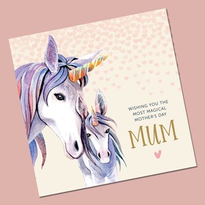 Biglietto per la festa della mamma / biglietto per la festa della mamma / biglietto magico per la festa della mamma con unicorno / biglietto speciale per la festa della mamma / biglietto dalla figlia / biglietto per la nonna