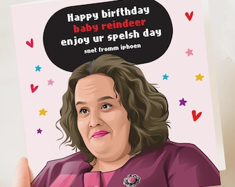 Tarjeta de cumpleaños de reno bebé, tarjeta divertida de Netflix, tarjetas de cumpleaños de Netflix para él, tarjetas para ella, meme de tarjeta de cumpleaños, serie de televisión, cumpleaños 2024