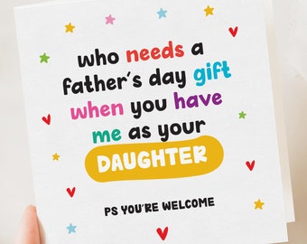 Tarjeta del Día del Padre / Tarjeta Divertida del Día del Padre / Tenerme como tu hija / Tarjeta del Día del Padre / Regalo del Día del Padre / Tarjeta del Día del Padre