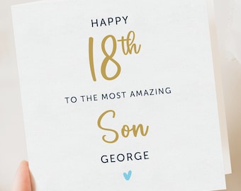 Son 18th birthday card, personalised birthday card for him, 18th-birthday-son, 18th birthday card for son