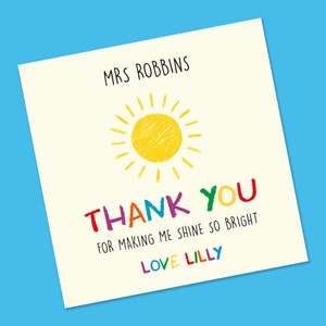 Teacher Card, Bedankt Teacher Card, Gepersonaliseerde Teacher Card, Card to teacher, End of Term Teacher Card, Teaching assistant, Shine bright