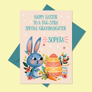 Carte de Pâques personnalisée pour petite-fille - Cartes de Pâques personnalisées pour fille - Cartes de Pâques personnalisées pour nièce - Filles Pâques