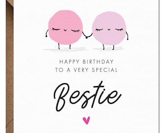 Geburtstag Bestie Karte, Freund Geburtstagsgeschenk, Beste Freund Geburtstagskarte, Lustig, Geburtstagskarte für Bestie, Freundin, für sie