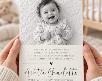 Personalised Godparent Proposal Photo Postcard, Will You Be My Godmother or Godfather, A6
