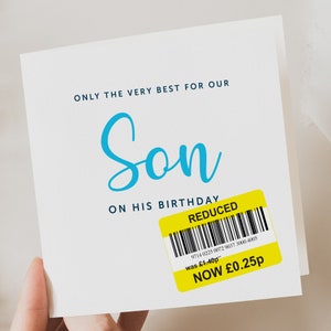 Tarjeta de cumpleaños / Tarjeta de cumpleaños divertida / Tarjeta divertida / Tarjeta de día de cumpleaños divertida / Regalo del día de cumpleaños para hijo / Tarjeta divertida / Tarjeta reducida