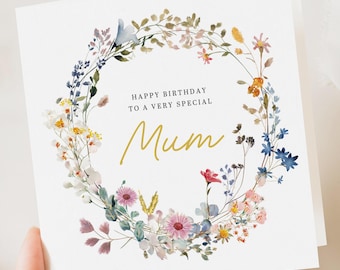 Mammas födelsedagskort, sött mors dag-kort till mamma, blommigt födelsedagskort till mamma, mors dag-kort, födelsedagskort till mamma, mammas födelsedagspresent till henne