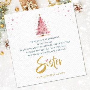 Tarjeta de Navidad para hermana, tarjeta de Navidad para hermana, regalo de Navidad para mamá, tarjeta de Navidad para hermana, regalo de Navidad para hermana, tarjeta de Navidad para hermana simple