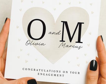 Personalised Engagement Card - Happily Ever After - Congratulations on Your Engagement Card - Engagement Card - Engaged! - Love Hearts