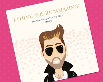 Carte de Saint-Valentin drôle George Michael Card, Carte de Saint-Valentin pour petit ami, Petite amie de Saint-Valentin, Femme, Mari, Carte de Saint-Valentin drôle