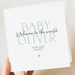 New Born Baby Card, Cute Keepsake, Personalised card, Newborn Baby Boy, Boy Gift, Grandson Baby, Nephew, Cousin