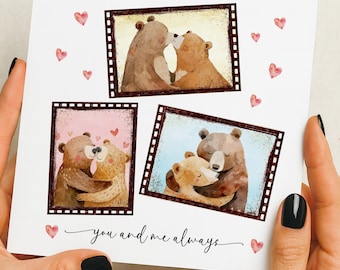 Carte de Saint-Valentin, femme de la Saint-Valentin, mari, petite amie, petit ami, pour elle, lui, carte d'anniversaire, amour d'ours, jolie carte