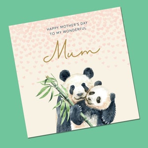Muttertagskarte | Mutter-Tages-Karte | Panda Mutter-Tageskarte | Mama Mutter-Tages-Karte Niedlich | Karte von Tochter | Karte für Nana